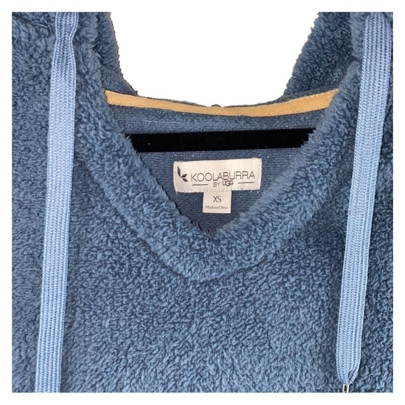 Koolaburra UGG Soft Brushed Back Sherpa Hoodie Coast Blue XS - Picture 2 of 7